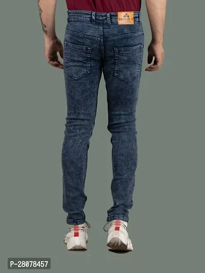 Stylish Grey Denim Solid Mid-Rise Jeans For Men-thumb2