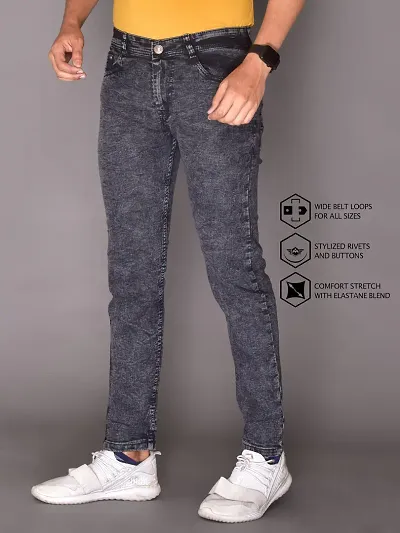 Stylish Fancy Cotton Solid Regular Fit Jeans For Men