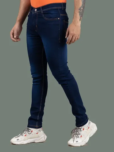 Stylish Solid Mid-Rise Jeans For Men