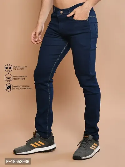 Classic Denim Solid Jeans For Men-thumb3