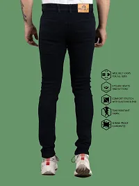 Stylish Black Denim Solid Mid-Rise Jeans For Men-thumb1