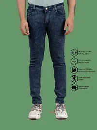 Stylish Blue Denim Solid Mid-Rise Jeans For Men-thumb3