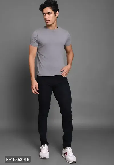 Classic Denim Solid Jeans For Men-thumb4