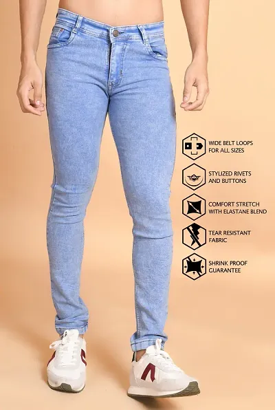 Stylish Denim Mid-Rise Jeans For Men