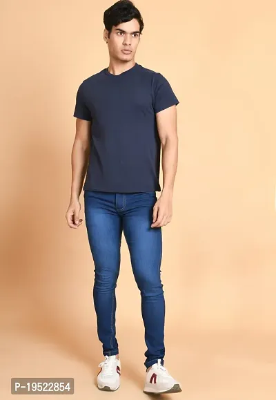 Classic Denim Solid Jeans For Men-thumb5