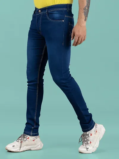 Stylish Solid Mid-Rise Jeans For Men