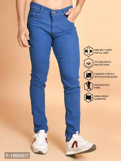 Classic Denim Solid Jeans For Men-thumb0