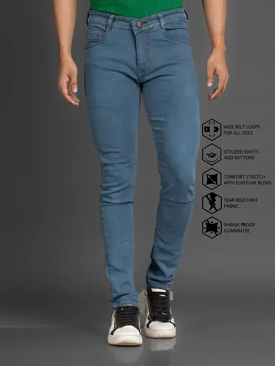 Stylish Lzard Slim Fit Grey Denim Jeans for Men