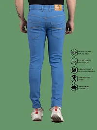 Stylish Blue Denim Solid Mid-Rise Jeans For Men-thumb1