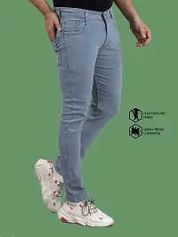 Stylish Blue Denim Solid Mid-Rise Jeans For Men-thumb2