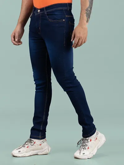 Stylish Solid Mid-Rise Jeans For Men