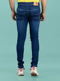 Stylish Blue Denim Faded Mid-Rise Jeans For Men-thumb1