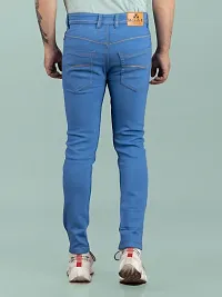 Stylish Blue Denim Solid Mid-Rise Jeans For Men-thumb2