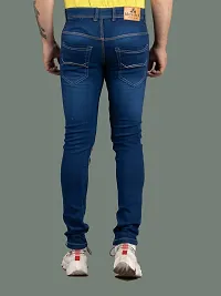 Stylish Blue Denim Solid Mid-Rise Jeans For Men-thumb1