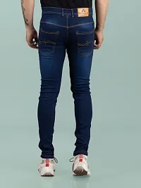 Stylish Blue Denim Faded Mid-Rise Jeans For Men-thumb1