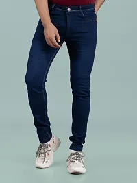 Stylish Blue Denim Faded Mid-Rise Jeans For Men-thumb3