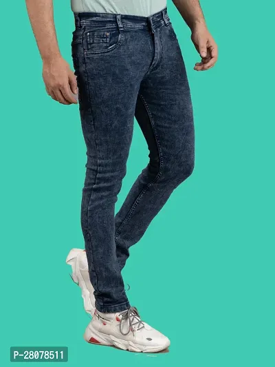 Stylish Grey Denim Solid Mid-Rise Jeans For Men-thumb3