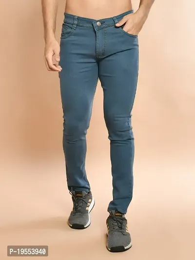 Classic Denim Solid Jeans For Men-thumb2