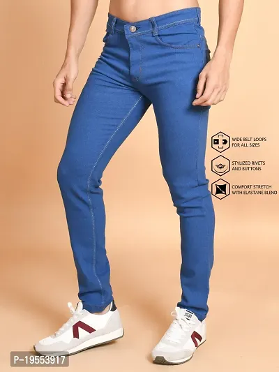 Classic Denim Solid Jeans For Men-thumb3