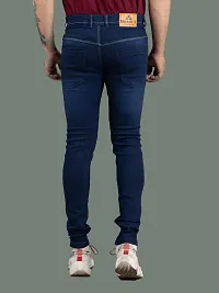 Stylish Blue Denim Solid Mid-Rise Jeans For Men-thumb1