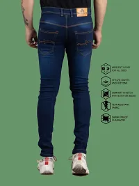 Stylish Blue Denim Solid Mid-Rise Jeans For Men-thumb1