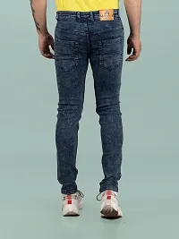 Stylish Blue Denim Solid Mid-Rise Jeans For Men-thumb1