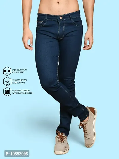 Classic Denim Solid Jeans For Men-thumb0