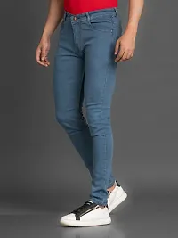 Stylish Grey Denim Solid Mid-Rise Jeans For Men-thumb3