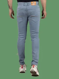 Stylish Blue Denim Solid Mid-Rise Jeans For Men-thumb1