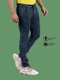 Stylish Blue Denim Faded Mid-Rise Jeans For Men-thumb1