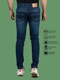 Stylish Blue Denim Faded Mid-Rise Jeans For Men-thumb1