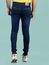 Stylish Blue Denim Solid Mid-Rise Jeans For Men-thumb1