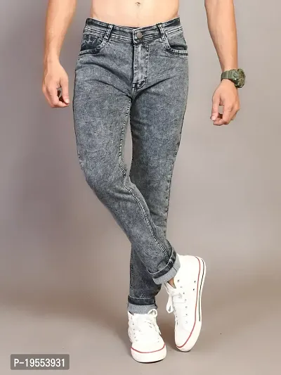 Classic Denim Solid Jeans For Men-thumb2