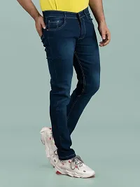 Stylish Green Denim Solid Mid-Rise Jeans For Men-thumb2