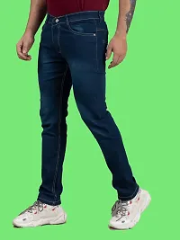 Stylish Green Denim Solid Mid-Rise Jeans For Men-thumb3