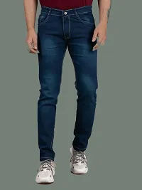 Stylish Green Denim Solid Mid-Rise Jeans For Men-thumb2