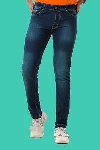 Stylish Green Denim Solid Mid-Rise Jeans For Men-thumb1