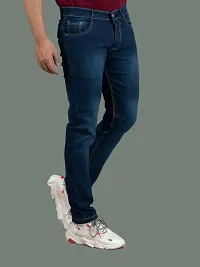 Stylish Green Denim Solid Mid-Rise Jeans For Men-thumb1