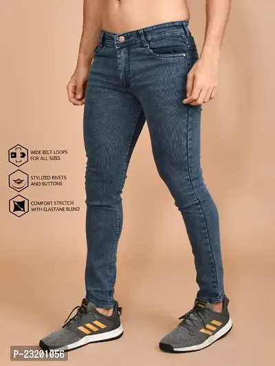 Classic Denim Solid Jeans For Men-thumb2