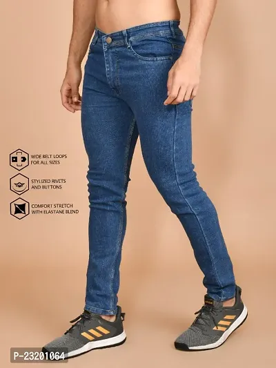 Classic Denim Solid Jeans For Men-thumb2