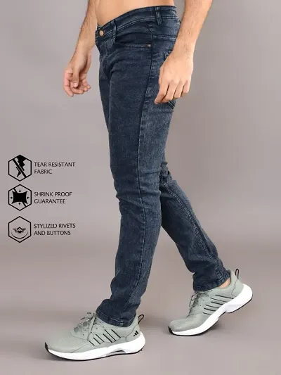 Stylish Solid Mid-Rise Jeans For Men