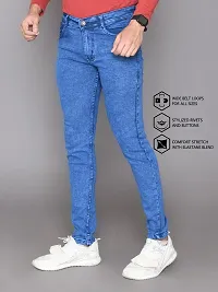 Comfortable Blue Denim Mid-Rise Jeans For Men-thumb2