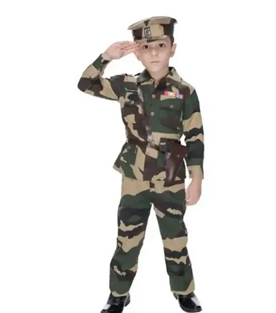 Printed Cotton Army Unifrom For Boys