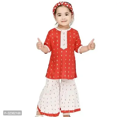 Fabulous Chiffon Printed Kurta with Sharara Set For Girls-thumb0