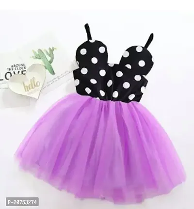 Elegant Purple Phantom Silk Self Pattern Frocks For Girls