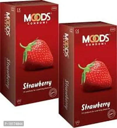 Moods Strawberry Condom 12 Pack of 2