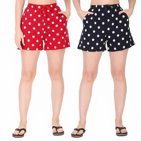 Women Polka Dots Regular Shorts Pack of 2