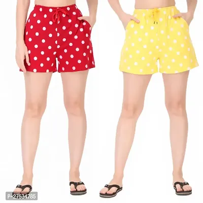 Women Printed Regular Shorts Pack of 2