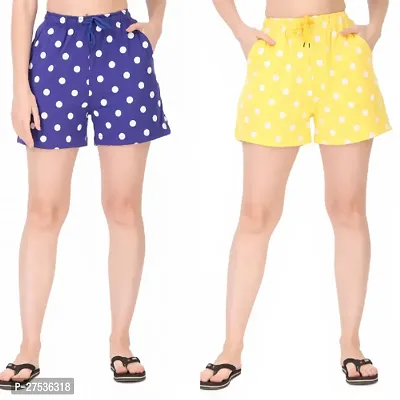 Women Printed Regular Shorts Pack of 2