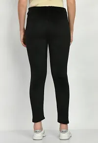 Stylish Velvet Black Solid Leggings For Women-thumb2